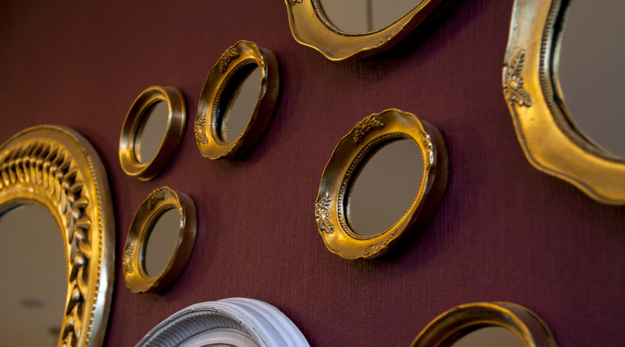 Mirror with gold paint for Home Decor